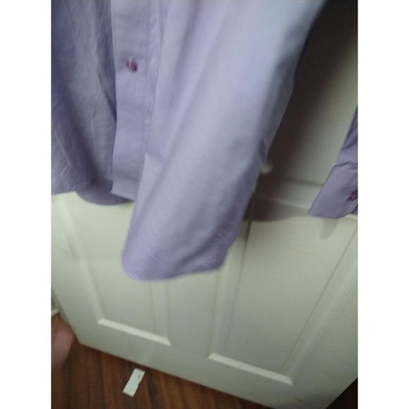 Pierre Cardin Lavender Long Collared Button Up Shirt. Size L - Picture 9 of 10